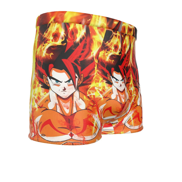 Dragon Ball Goku Super Saiyan Rose Flaming Fan Art Men's Boxer Briefs