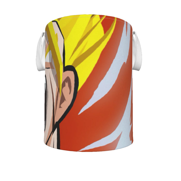 Dragon Ball Goku Super Saiyan Angry Scream Hand Drawing Design Laundry Basket