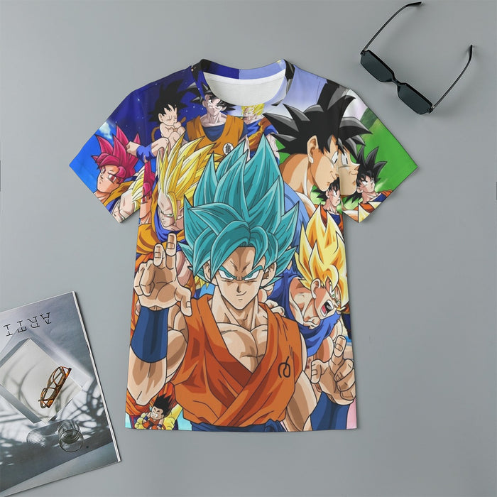 DBZ Goku Saiyan God Blue SSGSS Whis Symbol Cool Design Kids T-Shirt