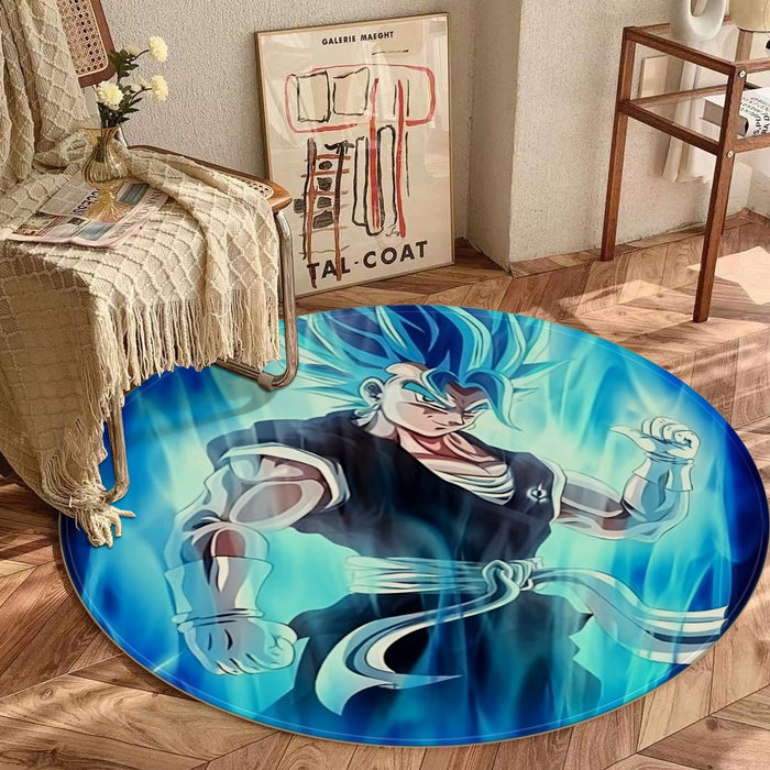 Dragon Ball Z Super Saiyan Vegito Blue Charge Aura Round Mat