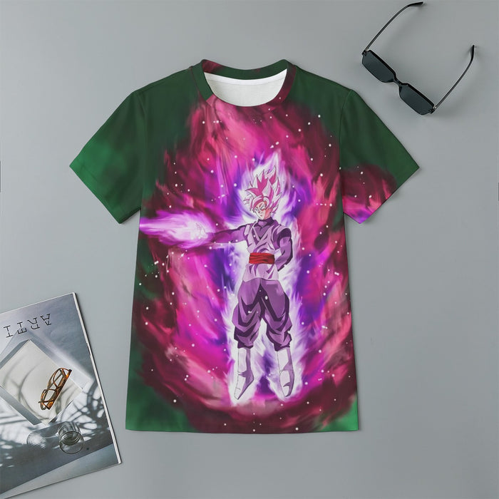 Goku Black Super Saiyan Rose Power Aura Streetwear Design Kids T-Shirt