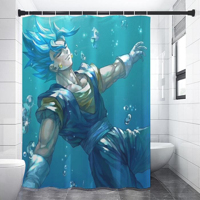 DBZ Relax Gogeta Ocean Blue Saiyan SSGSS Dope Design Shower Curtain
