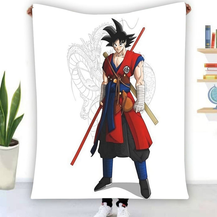 Dragon Ball Z Cool Adult Goku Fighter Attire Shenron Blankets