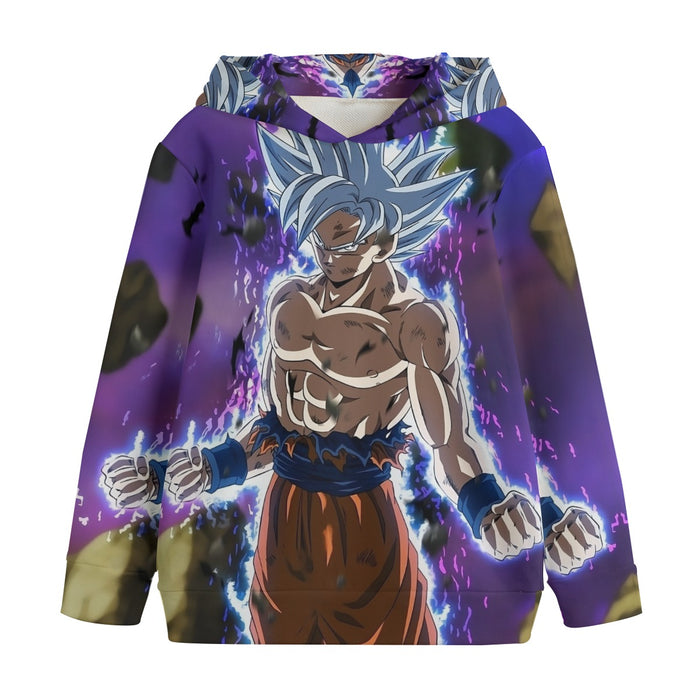 Dragon Ball Goku Ultra Instinct Power Up Vibrant 3D Kids' Hoodie