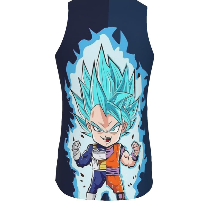 DBZ Goku Vegeta SSGSS God Blue Super Saiyan Chibi Sketch Tank Top