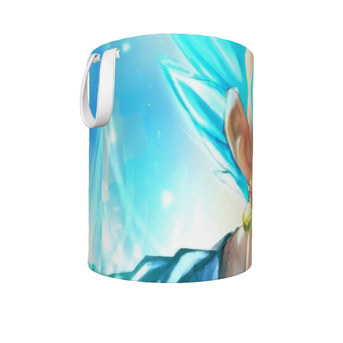 DBZ Goku God Saiyan Blue SSGSS Potara Fusion Design Trendy Laundry Basket