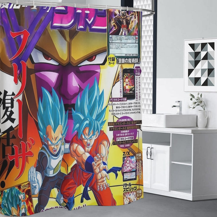 Golden Frieza Super Saiyan God Goku Vegeta Blue Hair 3D Shower Curtain