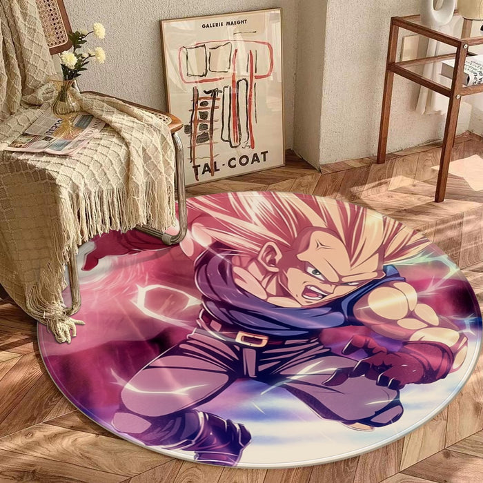 Dragon Ball Trunks SSJ3 Fan Artwork Full Print Style Round Mat