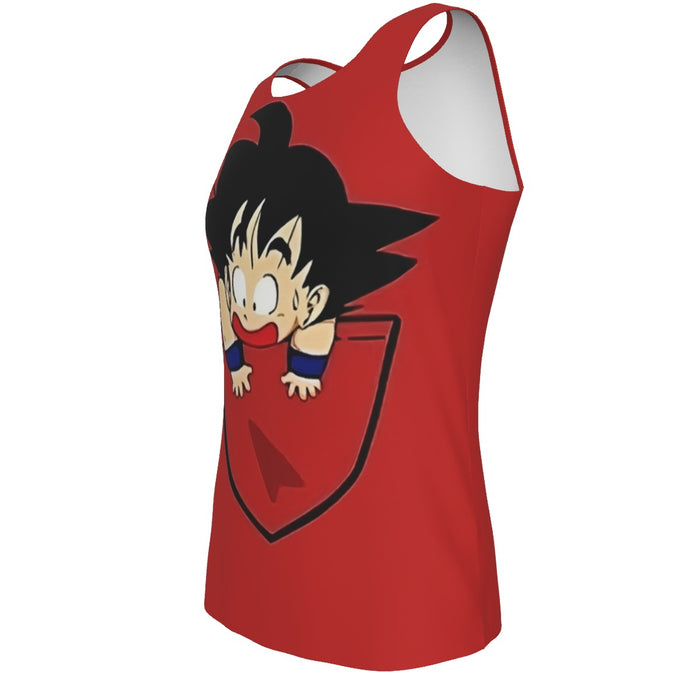 Dragon Ball Cute Goku Kid Pocket Simple Design Streetwear Tank Top