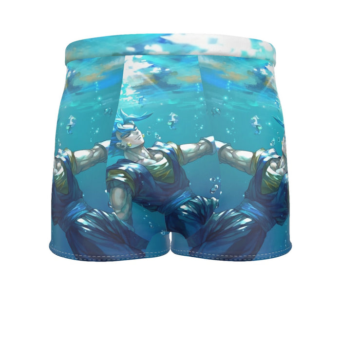 DBZ Relax Gogeta Ocean Blue Saiyan SSGSS Dope Design Men's Boxer Briefs