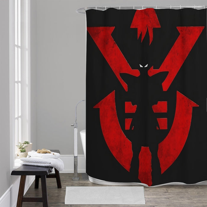 Dragon Ball Z Vegeta Shadow Cool Red Vegeta Symbol Shower Curtain