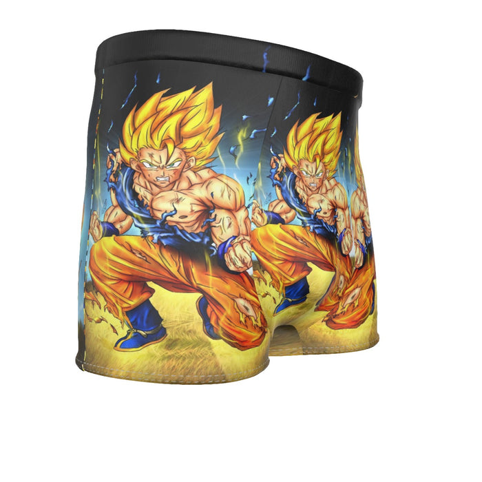 DBZ Goku Super Saiyan Thunder Power Damage Fight Cool Design Men's Boxer Briefs