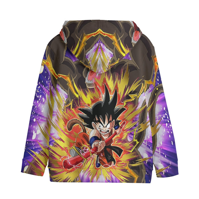 Great Ape Monkey Warrior Angry Kid Goku Fighting 3D Kids' Hoodie