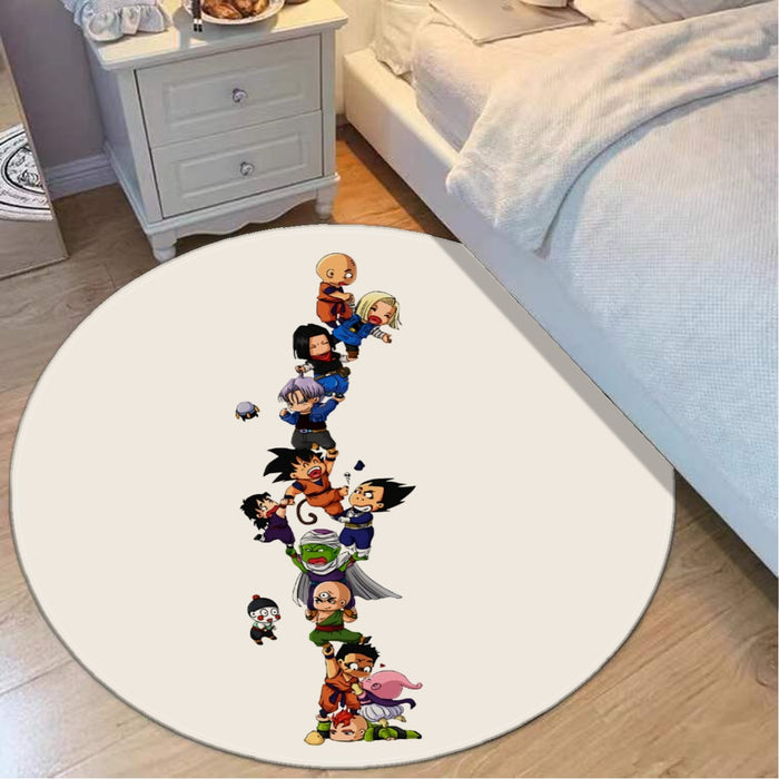 Dragon Ball Z Cute Adorable Chibi DBZ Characters White Round Mat