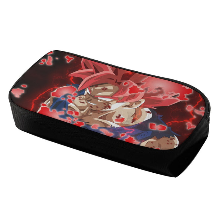 DBZ Son Goku Super Saiyan Red Hair God Dope Style Pencil Bag