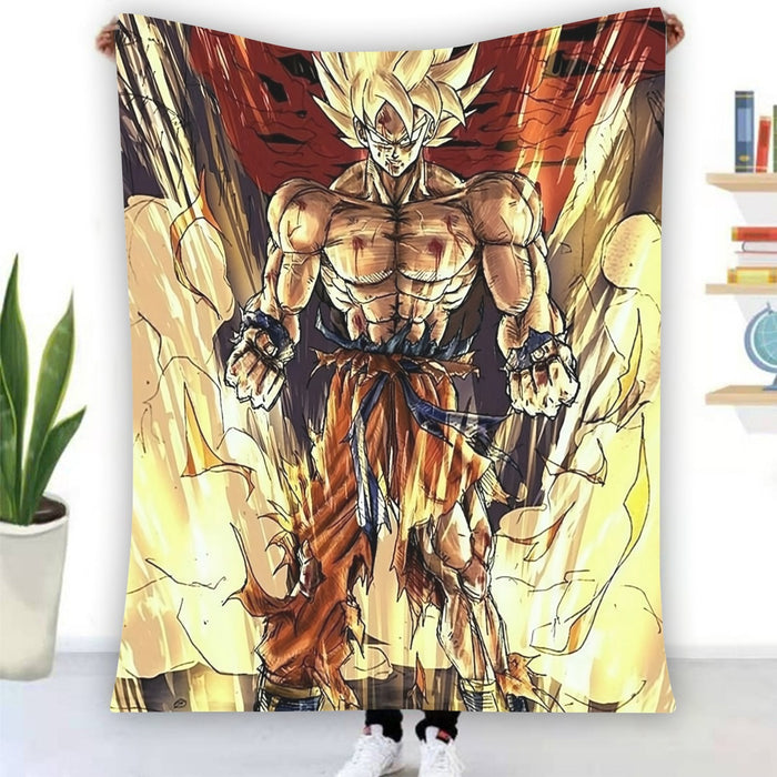 Powerful Goku Super Saiyan 2 Transformation SSJ2 Blanket