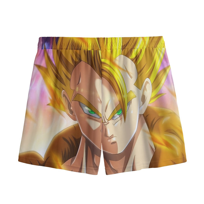 Dragon Ball Z Gogeta Super Saiyan Warrior Power Full Print Streetwear Cool Design Mesh Shorts