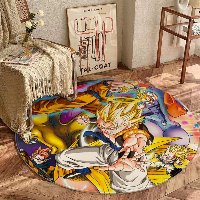 Dragon Ball Super Gogeta Super Saiyan Fusion Streetwear Design Round Mat