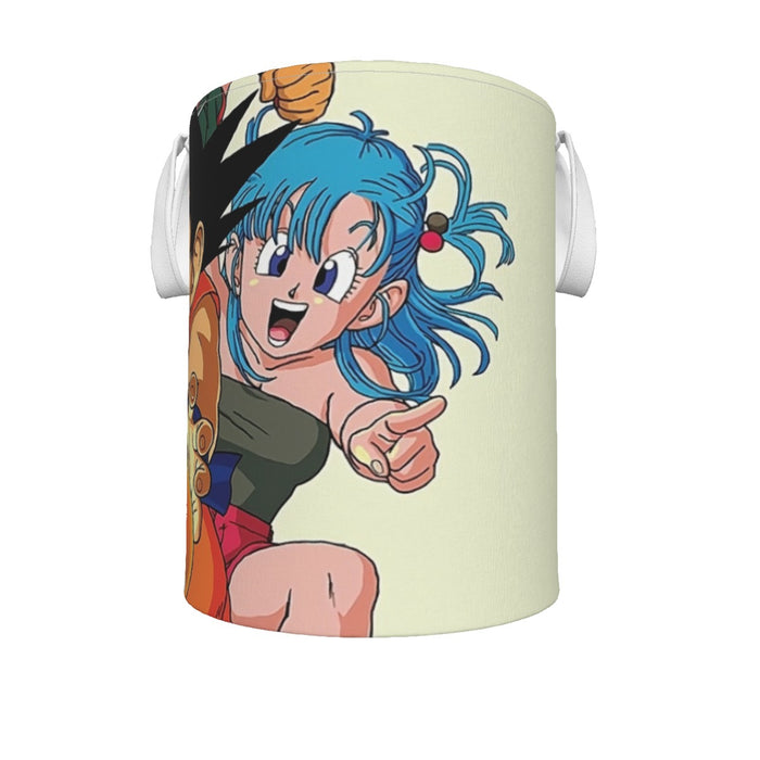 DBZ Kid Goku Master Roshi Bulma Krillin Chasing Dragon Ball Funny Laundry Basket