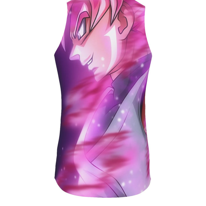 Dragon Ball Super Saiyan Black Goku Rose Cool Casual Tank Top