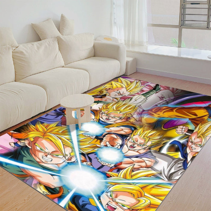 DBZ Goku Gohan Goten Super Saiyan Kamehameha Color Design Rug