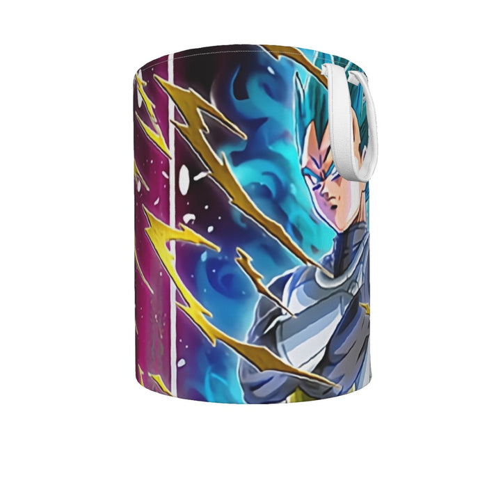 Dragon Ball Vegeta Super Saiyan God Blue SSGSS Aura Power Dope Design Laundry Basket