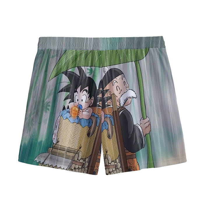 DBZ Kid Goku Super Saiyan Grandpa Gohan Cover Rain Cute Design Mesh Shorts