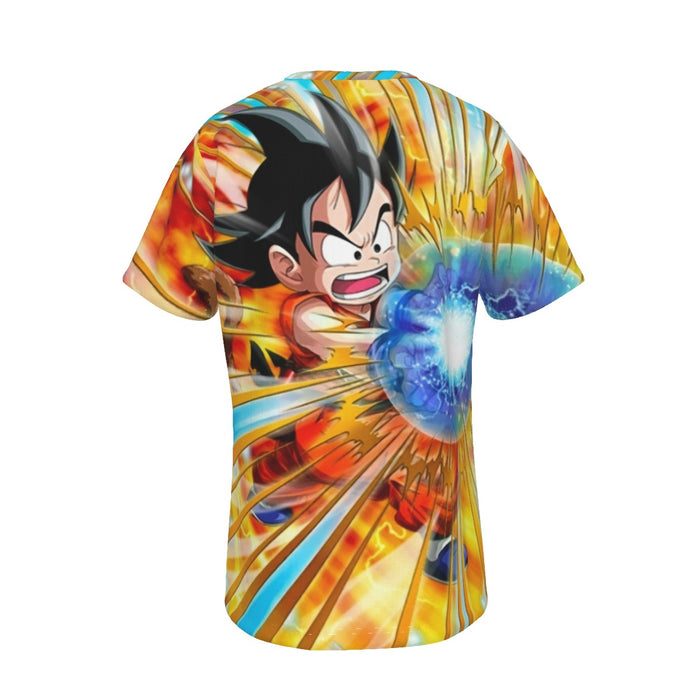 Dragon Ball Energy Kid Goku Blue Kamehameha T-Shirt