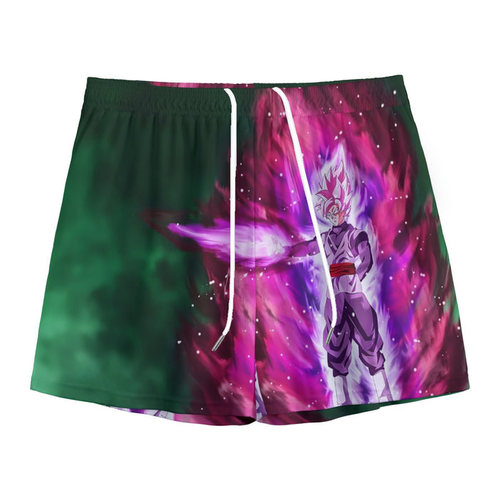 Goku Black Super Saiyan Rose Power Aura Streetwear Design Mesh Shorts