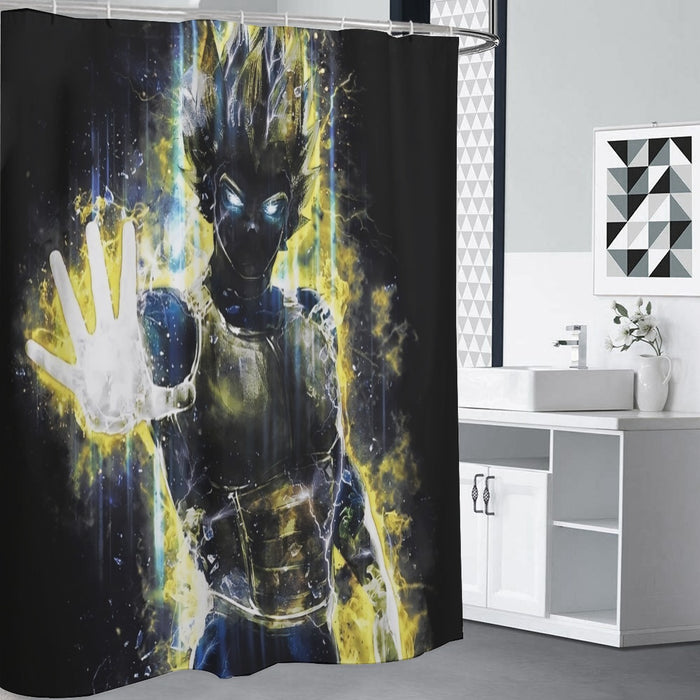 Dragon Ball Z Super Saiyan Vegeta Yellow Aura Epic Shower Curtain