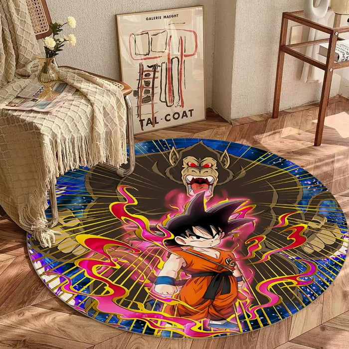 Great Ape Monkey Kid Goku Galaxy High-Quality Battle 3D Round Mat