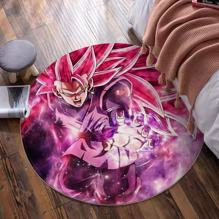 Dragon Ball Black Goku Rose 3 Ultra Instinct Epic 3D Round Mat