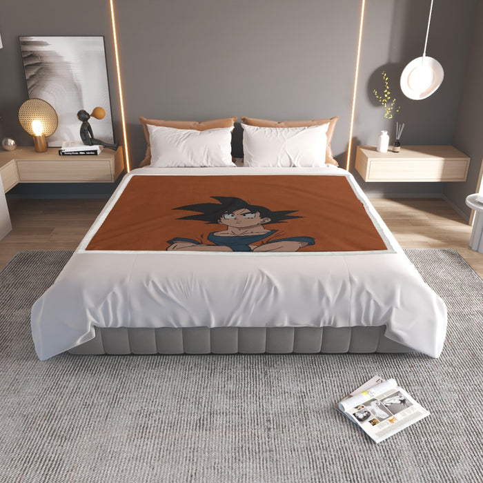 Goku Orange Minimalistic Background Household Warm Blanket
