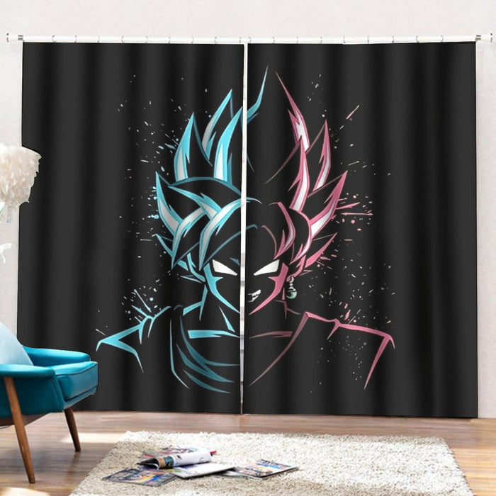 Dragon Ball Super  SSGSS Goku x Black Goku SSJ Rose Curtains with Hooks