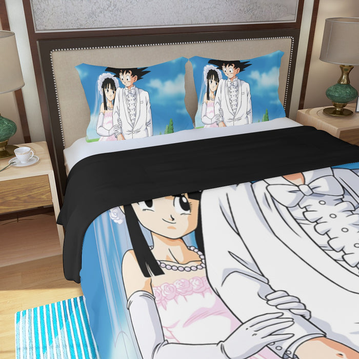 Dragon Ball Z Son Goku Newly Wed Couple Three Piece Duvet Cover Set