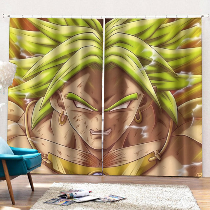 Dragon Ball Super Legendary Super Saiyan Broly White Eyes Custom Curtains with Hooks