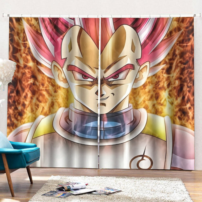 Dragon Ball Super Saiyan God Red Vegeta Cool Casual Curtains with Hooks