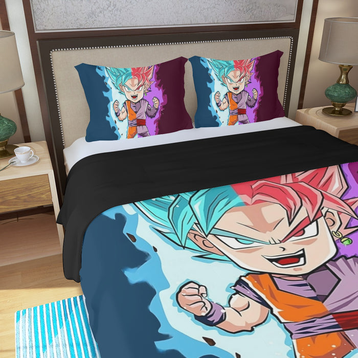 Dragon Ball Super Cute Chibi Blue Vegito Goku Rose Three Piece Duvet Cover  Set — DBZ Store