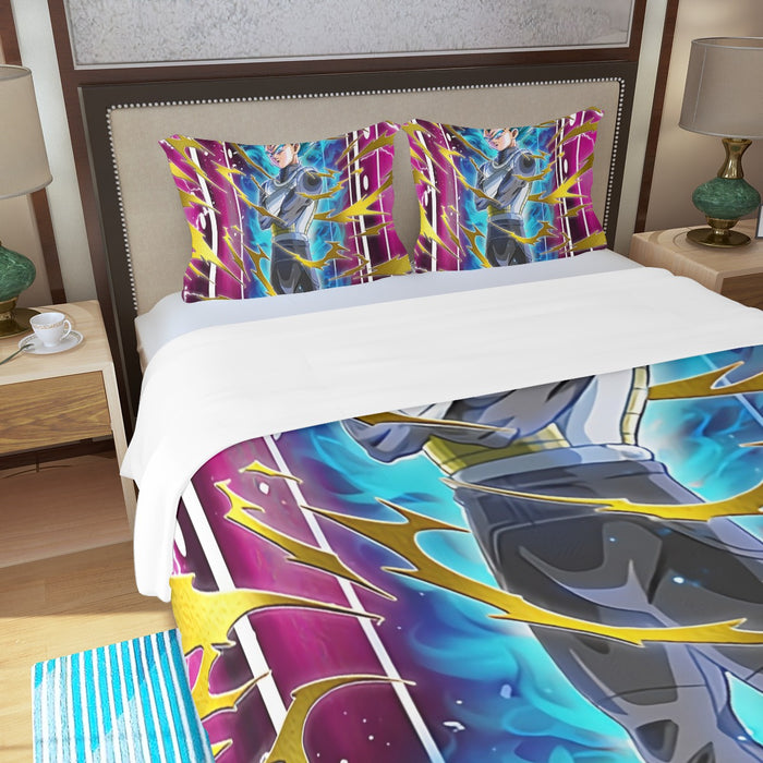 Dragon Ball Vegeta Super Saiyan God Blue SSGSS Aura Power Dope Design Three Piece Duvet Cover Set