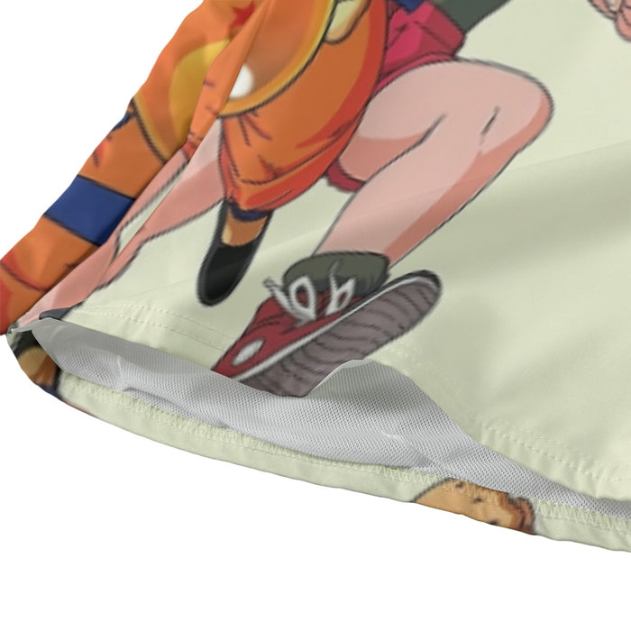 DBZ Kid Goku Master Roshi Bulma Krillin Chasing Dragon Ball Funny Beach Pants