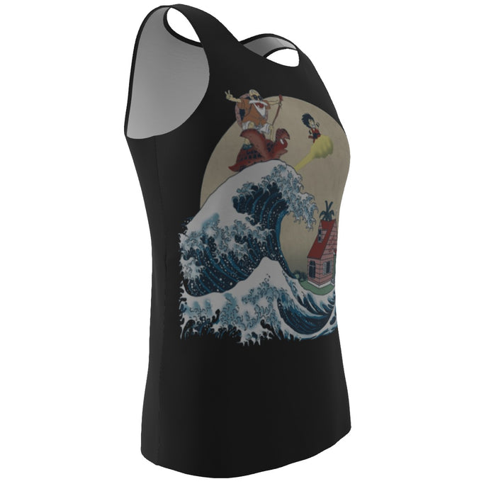 DBZ Kid Goku And Master Roshi Surfing To Kame House Tank Top