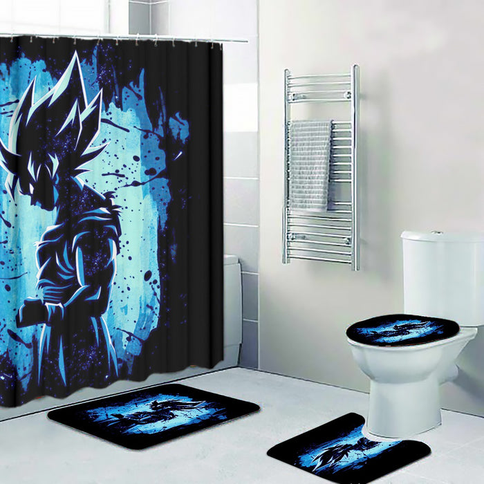 Awesome Goku Blue Design Dragon Ball Z Four-piece Bathroom