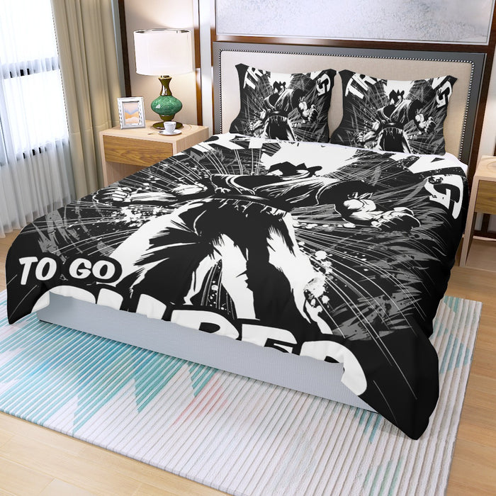 Dragon Ball Z Goku Training To Go Super Saiyan Epic Three Piece Duvet Cover Set