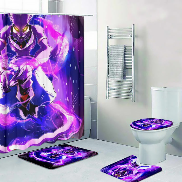 DBZ Mighty Destruction God Beerus Egyptian Cat Sport Design Four-piece Bathroom