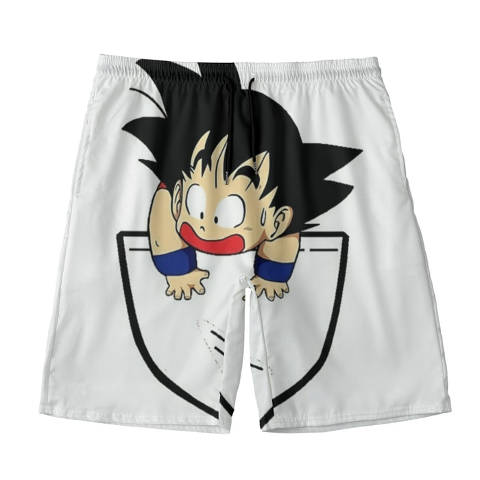 Smiling Goku On Pocket Of Dragon Ball Z Beach Pants
