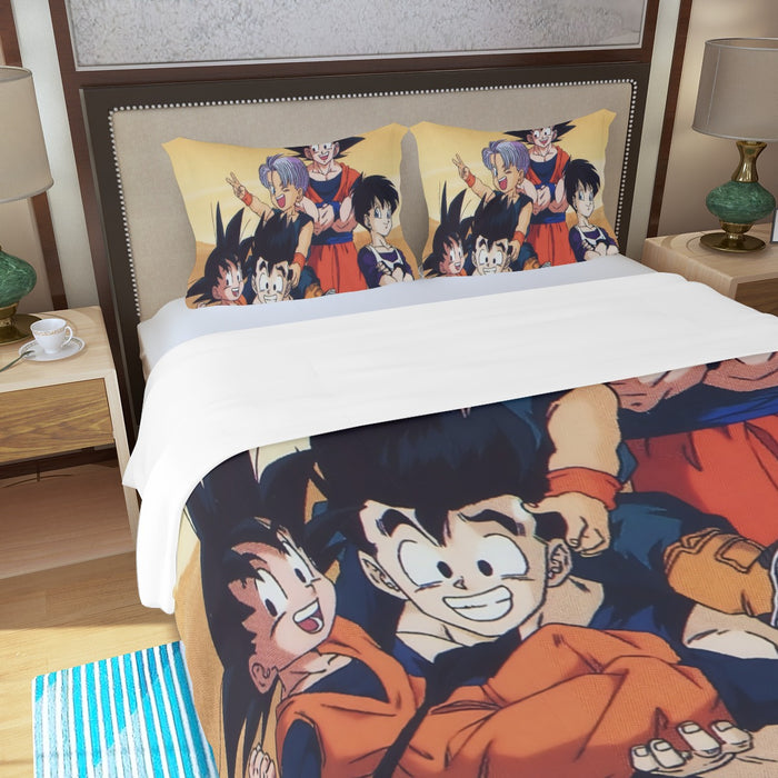 Dragon Ball Son Goku Happy Family Three Piece Duvet Cover Set