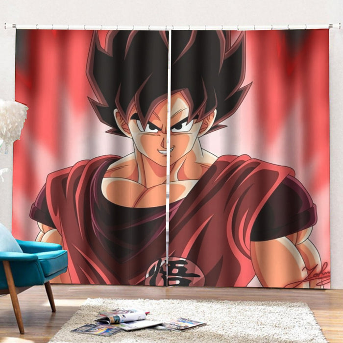 Dragon Ball Super Saiyan Goku Kaioken Epic Red Casual Curtains with Hooks