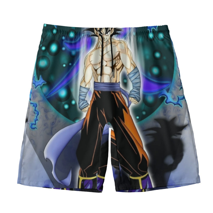 DBZ Goku Muscular Saiyan Vibrant Background Art Style Beach Pants