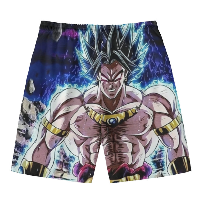 DBZ Legendary Super Saiyan Broly With Black Hair Beach Pants