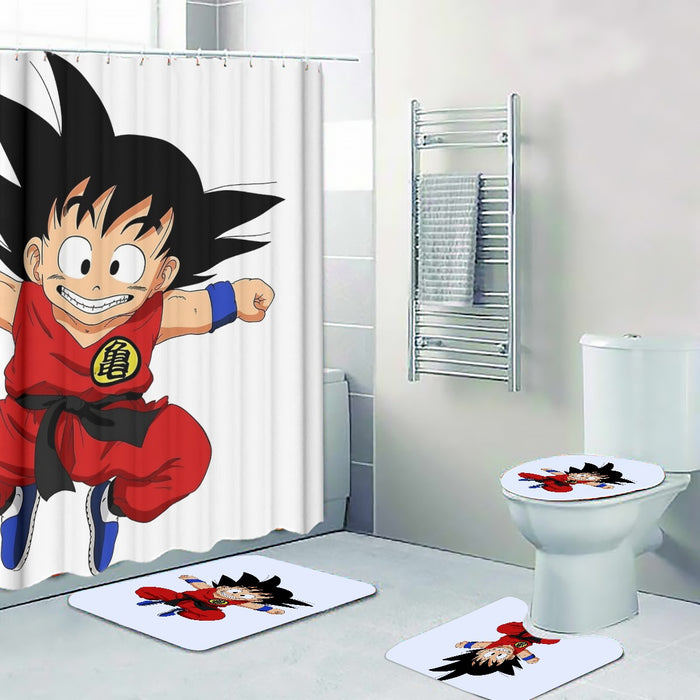 DBZ Jumping Kid Goku In His Training Suit Four-piece Bathroom